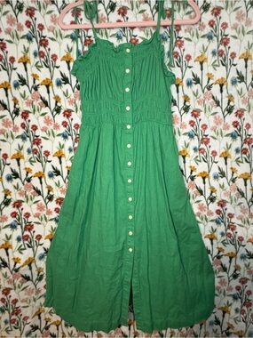 Universal Thread Green Strapless Button-Front Sundress